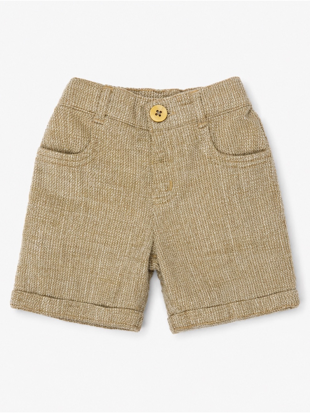 Kids Tan Knit Button-Front Shorts